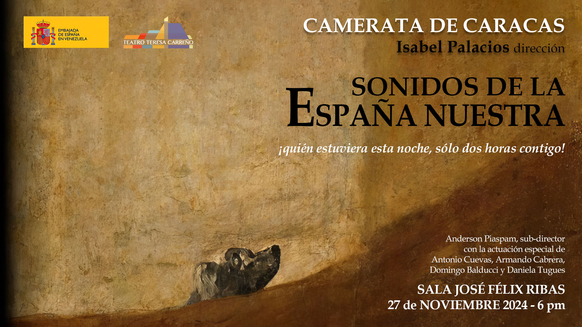 La Camerata de Caracas presenta»Sonidos de la España nuestra»en el Teatro Teresa CarreñoUn viaje musical que celebra siglos de historia,poesía y pasión, en un tributo a la herencia hispanoamericana.