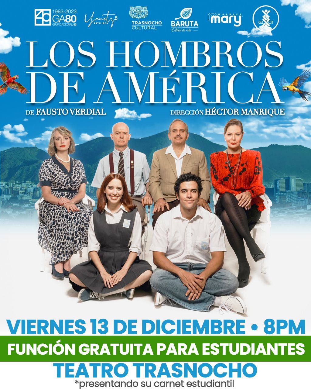 “Los Hombros de América” finaliza su temporada en Teatro Trasnocho con función gratuita para estudiantes   